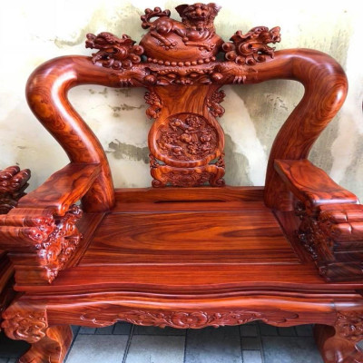 Bộ sofa Tam Sư Nghê Ba Đầu gỗ Hương Đá