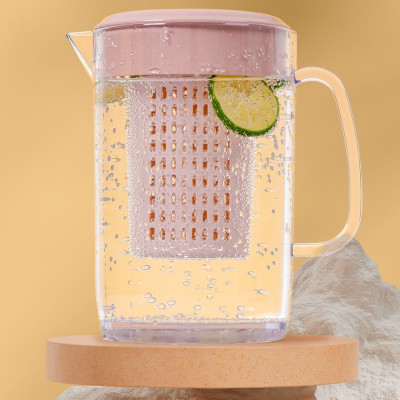 Ca kính uống nước có lọc 1500ml VIỆT NHẬT - Lõi lọc tháo rời, nắp kín - Trà, nước detox hoa quả bỏ tủ lạnh, Bình đựng nước, Bình pha trà có lõi lọc