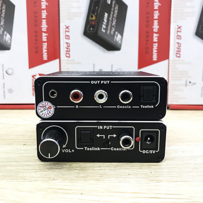 Bộ Chuyển Âm Thanh Quang Vinagear XL6 Pro Tích Hợp Nút Tăng Giảm Âm Lượng - Hàng Chính Hãng