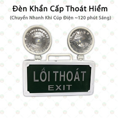 [PIN Sạc] Đèn Led Báo Thoát Hiểm Exit Khẩn Cấp Khi Cúp Điện KhoNCC Hàng Chính Hãng - Dùng Cho Gia Đình - Dãy Trọ - Kho Xưởng - Siêu Thị - KLM-DBTHE
