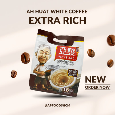 [Gói lẻ] Cà phê trắng ông già hoà tan Malaysia - Đậm cà phê (Ah Huat White Coffee - Extra Rich)