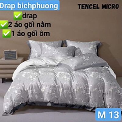 Bộ drap gối Tencel vải Hàn Quốc , đỉnh cao mát , mềm mại { drap và 3 áo gối}