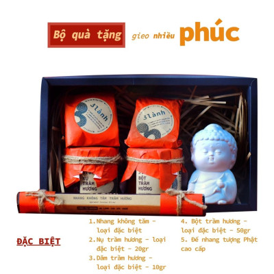 Bộ Quà Tặng Trầm Hương Cao Cấp Phúc 3 Lành Mừng Thọ Chúc Phúc Mong An Yên Tài Lộc Phúc Lành Trang Trí Nhà Cửa