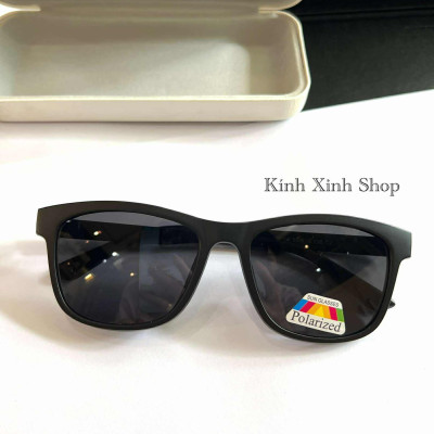 Kính Cận Râm, Gọng Kính Mắt Vuông 2in1 Form To Gọng Nhựa Ultem (Màu Đen)