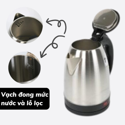 Ấm Siêu Tốc Điện Inox 1.8L NK Media MD-ST18 - Hàng Chính Hãng