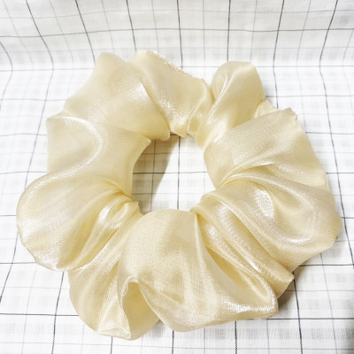 Dây cột tóc srunchies mẫu mới màu nâu vàng ánh kim - cột tóc màu hot