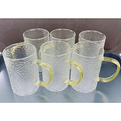 Combo bình đựng nước thủy tinh đáy vuông kèm 6 cốc quai, khay, giá úp cốc(combo3 sẽ đổi khay gỗ sang khay kim loại xanh)