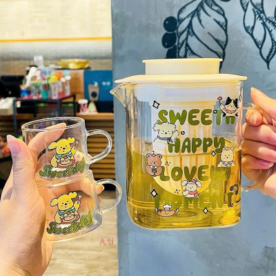 Bộ Bình Thuỷ Tinh Kèm 2 Cốc Uống Nước Cao Cấp - Thiết Kế Sang Trọng, An Toàn Cho Sức Khỏe - HÀNG CHÍNH HÃNG MINIIN