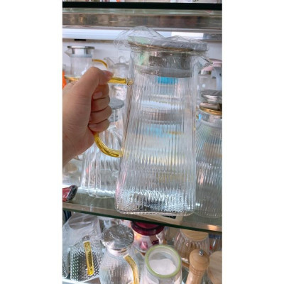 Bình đựng nước uống thủy tinh chịu nhiệt lên thới 400 độ C vân tăm đáy vuông