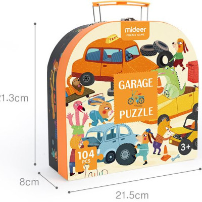 Đồ Chơi Ghép Hình Mideer Puzzle MD3078 – Vali Garage Ôtô (104 mảnh ghép)