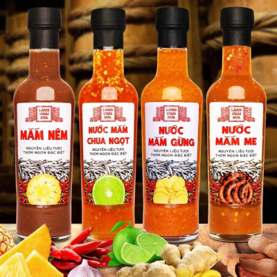 Mắm nêm pha sẵn cao cấp Làng Chài Xưa, nguyên liệu tươi, thơm ngon đặc biệt, chai thủy tinh 300g