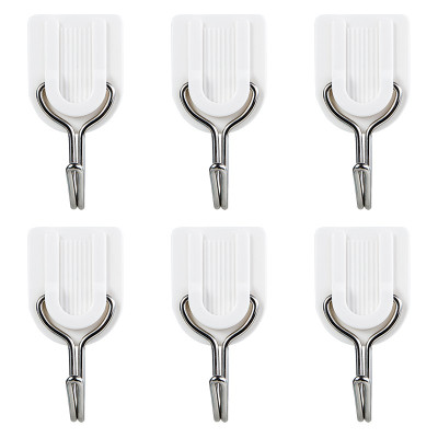 Combo set 6 móc treo dán tường đa năng chịu lực có sẵn keo dán màu trắng Deli - Nhiều kích cỡ - Phù hợp cho nhà tắm, nhà bếp - 19350