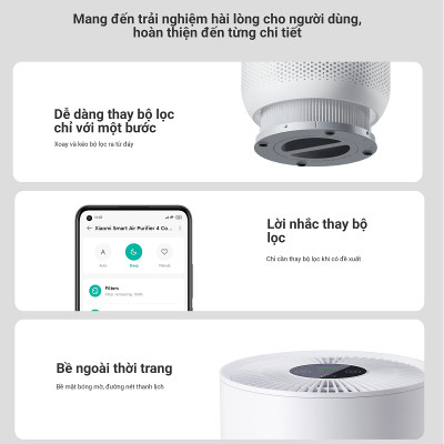 Máy lọc không khí Xiaomi Smart Air Purifier 4 Compact EU BHR5860EU Hàng chính hãng