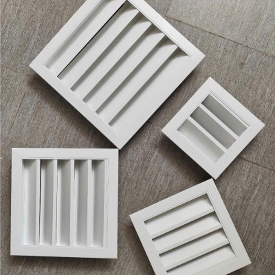 Cửa gió chớp nan Z 300x300mm kèm lưới chắn côn trùng lắp ngoài trời tránh hắt mưa