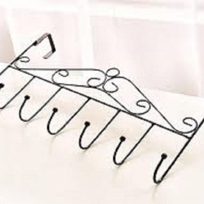 Bộ 2 Móc Treo Quần Áo Sau Cửa 24cm*40cm - Mỗi Móc Gồm 7 Móc Con, Giao Màu Ngẫu Nhiên+ Tặng hình dán ngẫu nhiên