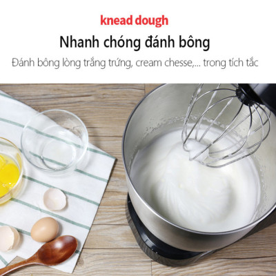 Máy trộn bột, đánh trứng 3 tốc độ đánh cao cấp thương hiệu DSP - 2 màu: Đen và Trắng - Công suất: 1000W - Dung tích: 5.0 lít - Hàng Nhập Khẩu