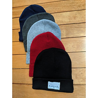 Mũ len nam logo 2 lớp thời trang Hàn Quốc. Chất liệu len 2 lớp Hàng nhập dona24120501