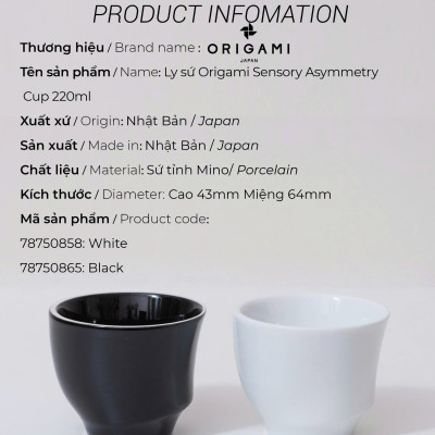 Ly sứ Sensory Asymmetry Cup 220ml 