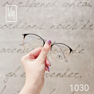 Gọng kính nữ kim loại Lilyeyewear mắt kính tròn thanh mảnh nhẹ nhàng màu sắc thời trang 1030