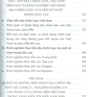 Địa Chiến Lược Việt Nam Tầm Nhìn 2030 Những Vấn Đề Lý Luận, Thực Tiễn Và Thích Ứng Chính Sách - PGS. TSKH. Trần Khánh
