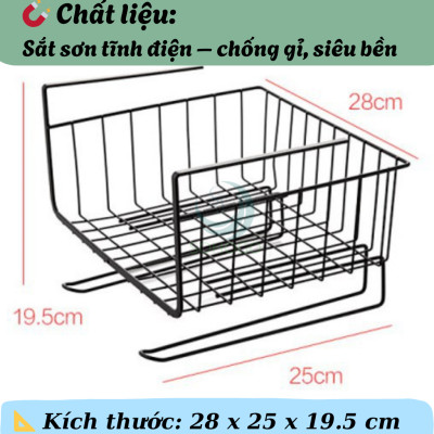 Bộ 2 Giá treo giấy lau, cốc, vật dụng nhà bếp- Kệ treo dưới tủ bếp tiết kiệm không gian