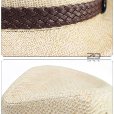 Mũ Phớt Cói Nam Đi Biển Thoáng Khí, Nón Fedora Cói Vành Nhỏ Cao Cấp MP053