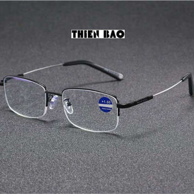Kính lão thị, kính viễn thị Nam nữ KVM367 hàng đẹp xẻ cước chống as xanh Gọng TITANIUM càng dẻo chuẩn độ loại I