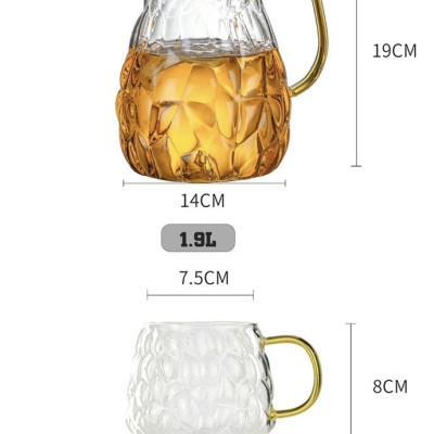 BỘ BÌNH ĐỰNG NƯỚC UỐNG THỦY TINH CAO CẤP KÈM 6 CỐC VÀ KHAY ( KHAY GIAO NGẪU NHIÊN ) VD82