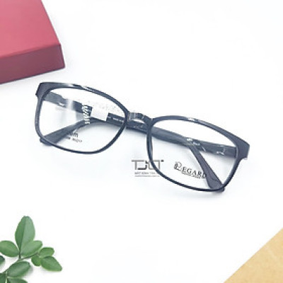 GỌNG KÍNH CẬN NAM NỮ, NHỰA DẺO, PHOM VUÔNG BẦU, CHÍNH HÃNG REGARD RUT22008-BLACK