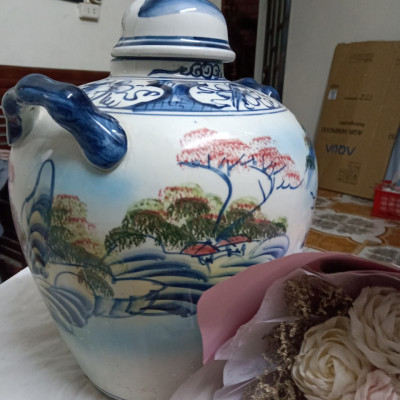 Chum đựng rượu gốm sứ Bát Tràng loại 15L