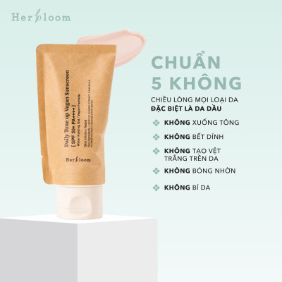 Kem Chống Nắng Herbloom Thuần Chay Daily Toneup/ Calming Days Vegan Sunscreen SPF 50+ / PA ++++ 50ML