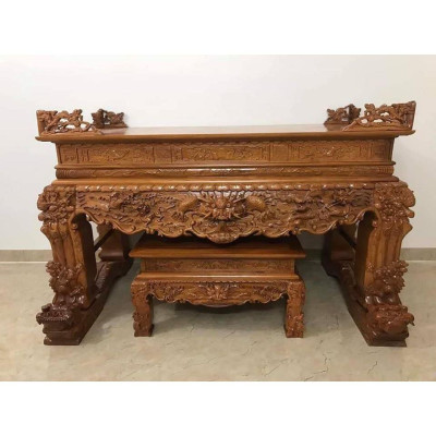 Sập Thờ Tứ Linh Gỗ Gụ