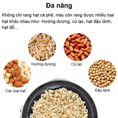 Máy rang hạt cà phê và các loại hạt tự động tích hợp điều chỉnh thời gian thương hiệu Mỹ Cafemasy SCR-300B - Hàng Chính Hãng