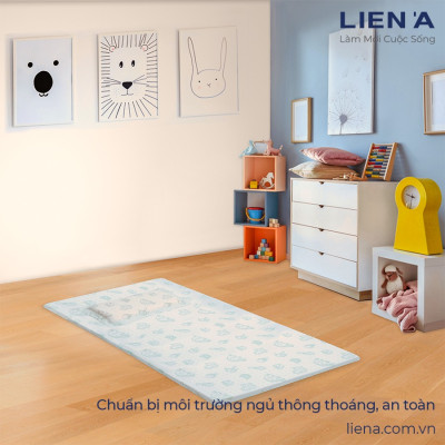 { TẶNG GỐI } Đệm Cao Su Em Bé Liên Á Bambino - Cao 5cm - Nệm Cũi Em Bé Cao Su Thiên Nhiên 100%