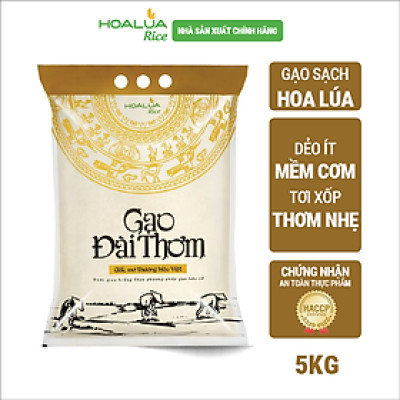 Gạo Đài Thơm Hoa Lúa túi 5kg - Tơi xốp, mềm cơm, thơm nhẹ