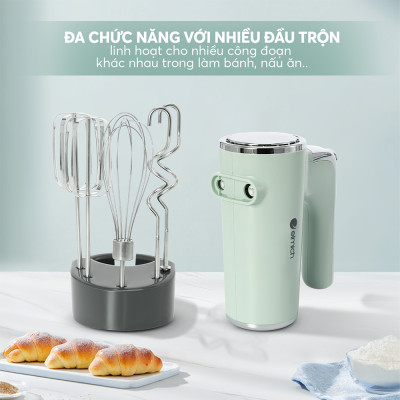 Máy Đánh Trứng, Trộn Bột Cầm Tay Elmich MME-9116 400W, Hàng Chính Hãng, 5 Tốc Độ - JoyMall
