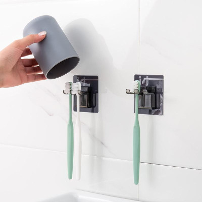 Cốc Đựng Nước Và Móc Dán Tường Treo Bàn Chải Đánh Răng Trong Nhà Tắm Siêu Chắc, Với Miếng 3M Dán Tường Chắc Chắn Tiện Dụng. TakyHome 5216
