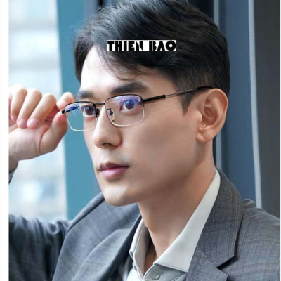 Kính lão thị, kính viễn thị Nam nữ KVM367 hàng đẹp xẻ cước chống as xanh Gọng TITANIUM càng dẻo chuẩn độ loại I