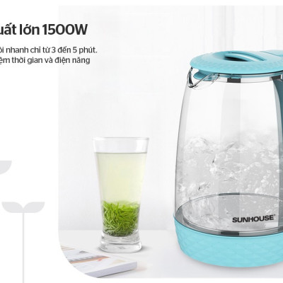 Ấm siêu tốc thủy tinh Sunhouse SHD1215 - Hàng Chính Hãng