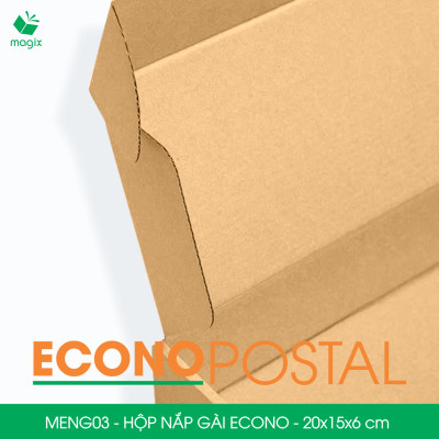 MENG03 - 20x15x6 cm - 20 Hộp carton nắp gài đóng hàng giá rẻ, hộp gói hàng, hộp quà thời trang
