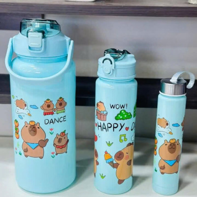 Bộ 3 Bình Đựng Nước Có Quai Sách – Bình Nhựa PC An Toàn, Tiện Dụng - HÀNG CHÍNH HÃNG MINIIN