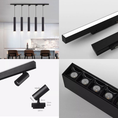 Đèn ray nam châm Spotlight thông minh 12W/20W , Điều chỉnh độ sáng (Dimmable), Điều khiển qua App điện thoại và Remote