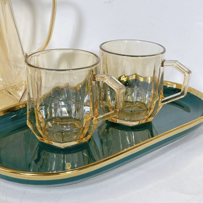 Set Bộ Bình Nước Kèm 6 Ly Thủy Tinh Pha Lê Cao Cấp