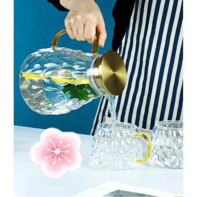 Bình đựng nươc uống thủy tinh cao cấp vân bong bóng