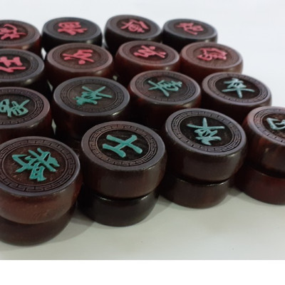 Cờ tướng gỗ trắc khắc lazser chữ trên mặt quân 3,7cm