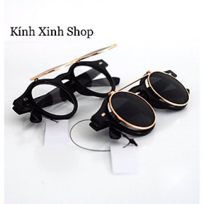 Kính mát Mắt Tròn 2 Lớp Thời Trang Đi Đường, Selfie Chụp Ảnh Retro Siêu Chất