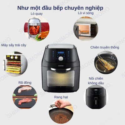 Nồi Chiên Không Dầu SHIMONO SM-AF1605T 16L 1800W Cao Cấp Tiêu Chuẩn FDA Hoa Kỳ, LFGB Đức Tặng Kèm Trọn Bộ 9 Phụ Kiện Hàng Chính Hãng
