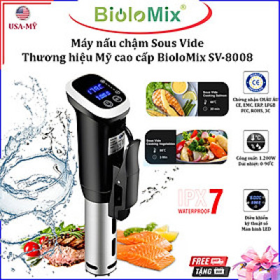 Máy nấu chậm thực phẩm Sous vide BioloMix SV-8008 với màn hình điều khiển chính xác kỹ thuật số LED - HÀNG NHẬP KHẨU