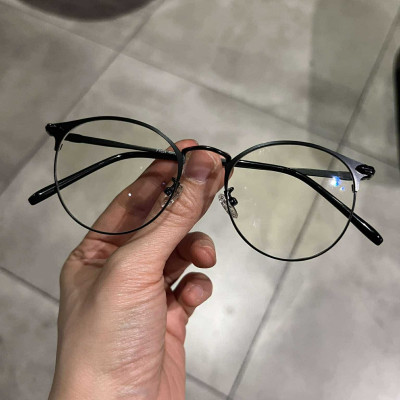 Kính gọng Mắt tròn kim loại tăm cao cấp thời trang Hàn Quốc (ĐEN)