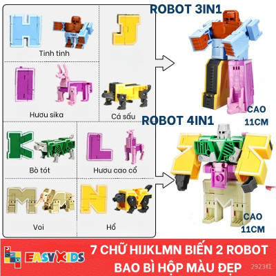 Đồ Chơi Bảng 26 Chữ Cái Biến Hình Lắp Ghép Chiến Binh Robot Khủng Long Lớn Sáng Tạo Chữ Số Và Dấu